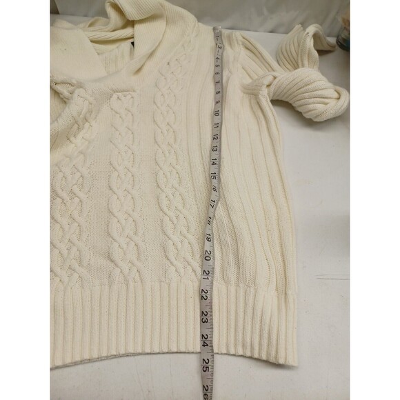 Faded Glory Crochet Sweater White Pullover Collared Sz XXL 20 - Picture 7 of 9